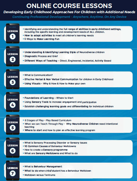 Sue Larkey Early Childhood Modules Sue Larkey Early Childhood Autism Course modules